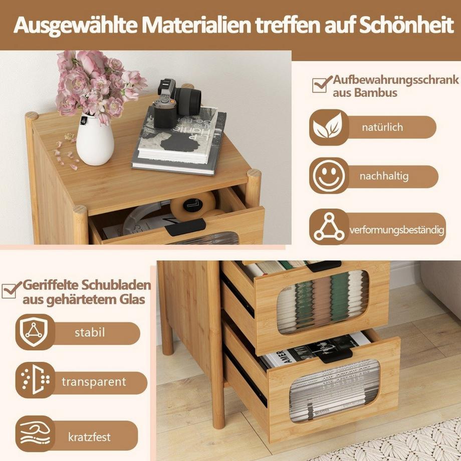 Northix Commode à 4 tiroirs  