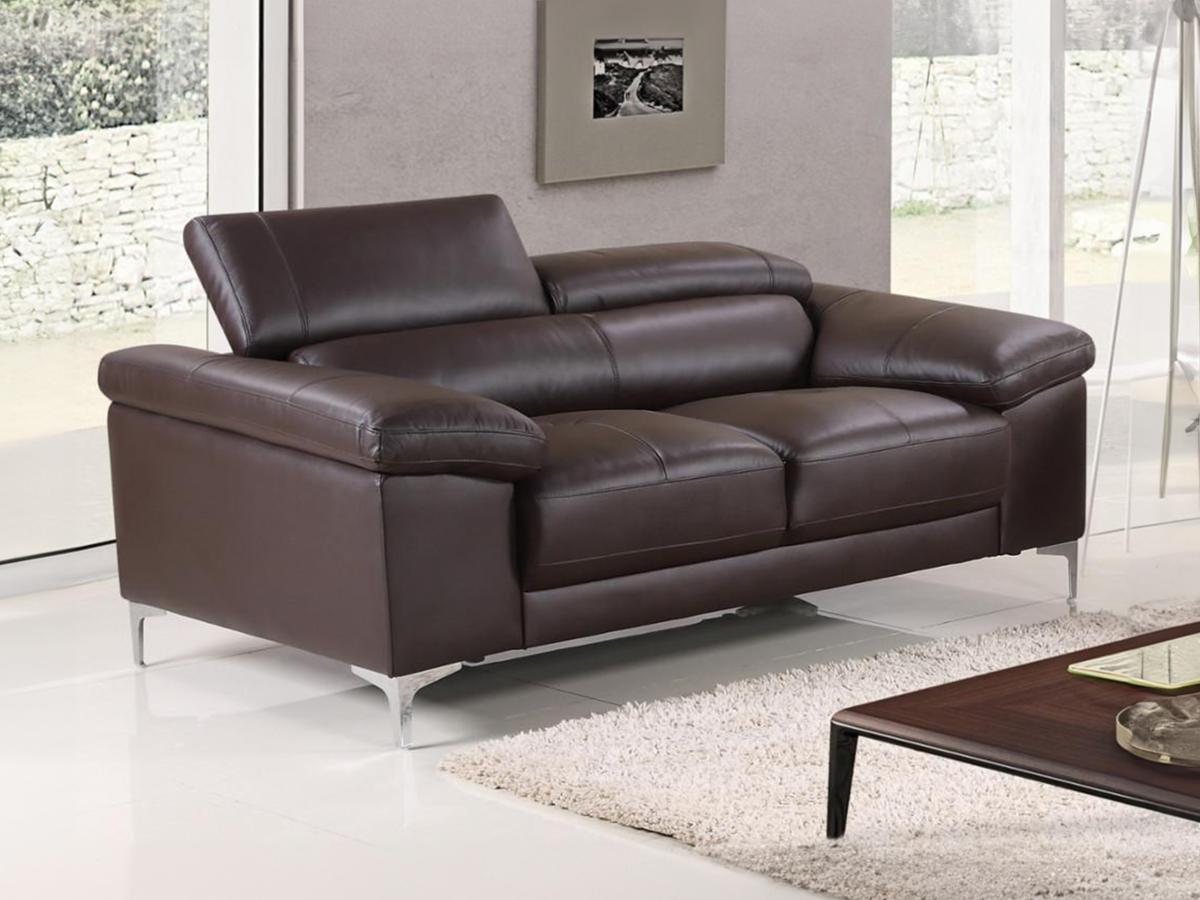 Vente-unique Ledersofa 2Sitzer SOLANGE  