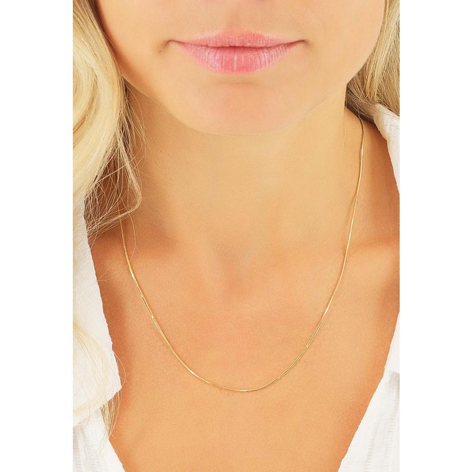 MUAU Schmuck  Collier serpent or jaune 750, 1mm, 45cm 
