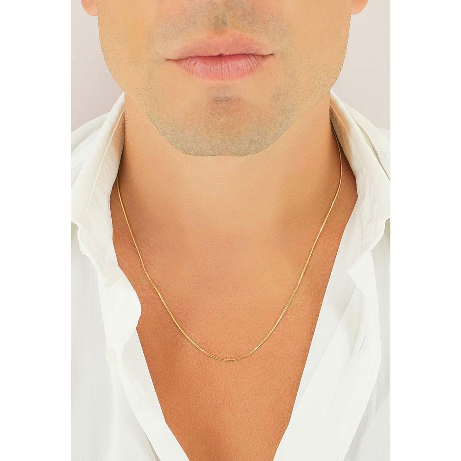 MUAU Schmuck  Collier serpent or jaune 750, 1mm, 45cm 