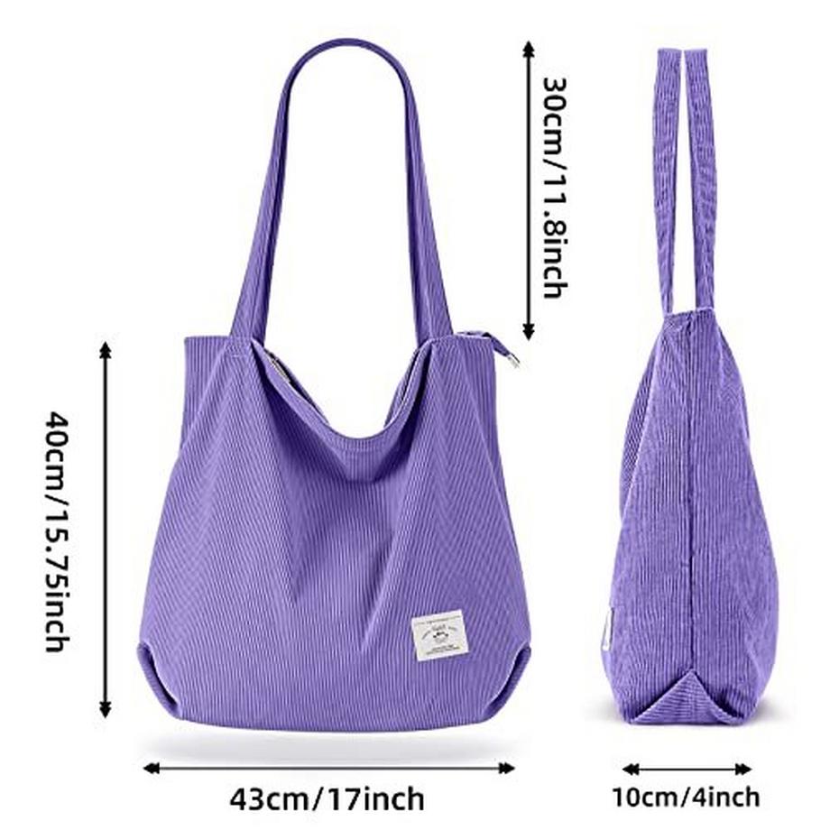 Only-bags.store Sac Bandoulière Cordon Fermeture Éclair Grand Shopper Fourre-tout Sac à Main  