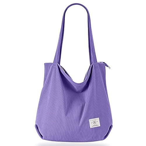 Only-bags.store  cord Tasche Umhängetasche mit Reißverschluss, Groß Shopper Tasche Tote Bag Handtasche 