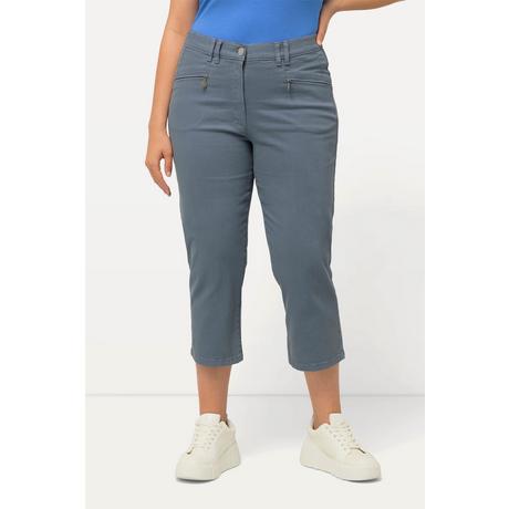 Ulla Popken  Pantalon stretch Mony longueur 7/8. Poches zippées. Tissu stretch confortable 