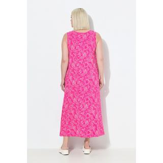 Ulla Popken Robe Maxi Imprimée A-Ligne Col V Sans Manches  