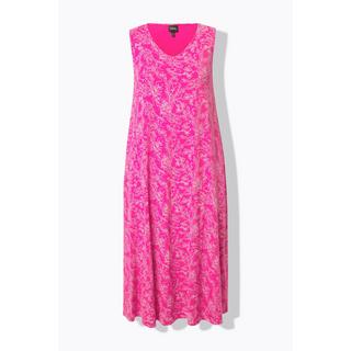 Ulla Popken Robe Maxi Imprimée A-Ligne Col V Sans Manches  