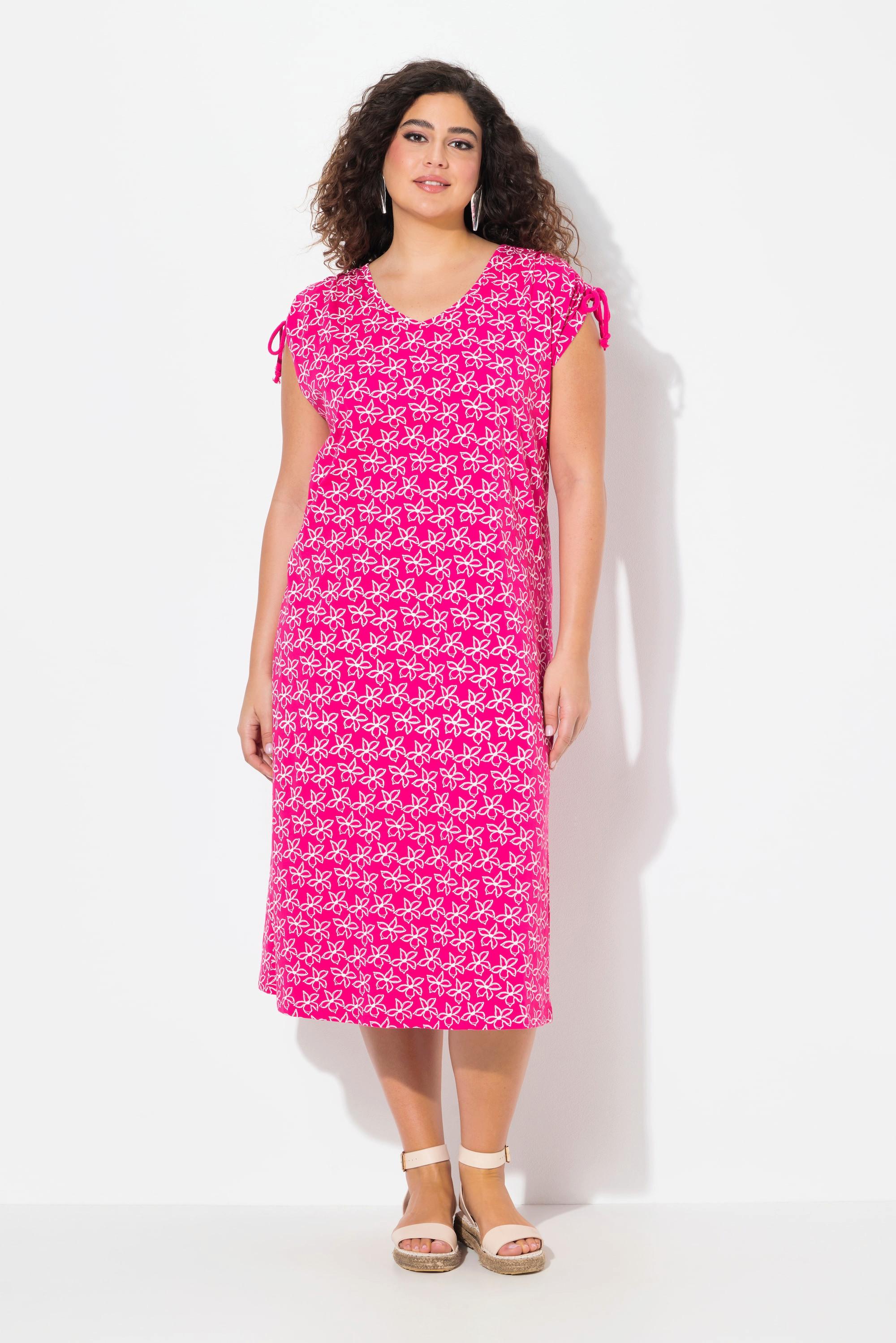 Ulla Popken Robe Maxi Imprimée A-Ligne Col V Sans Manches  