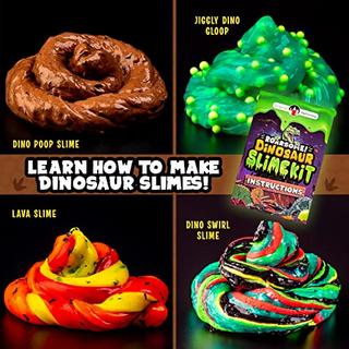 Activity-board  Dinosaur slime set, slime lab set to create glow-in-the-dark slime, butter slime and dino poop slime 