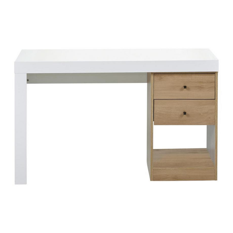 Vente-unique Bureau extensible EVAN 2 tiroirs 1 niche Chêne  