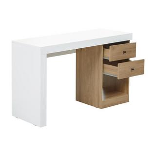 Vente-unique Schreibtisch ausziehbar mit 2 Schubladen 1 Ablage Eichefarben EVAN  