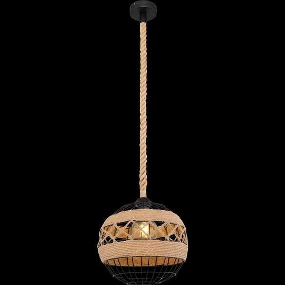 mutoni Lampe à suspension Ulleu métal noir 1xE27  