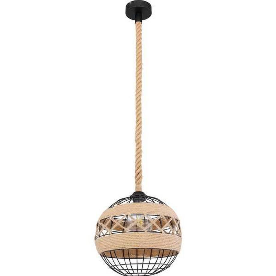 mutoni Lampe à suspension Ulleu métal noir 1xE27  