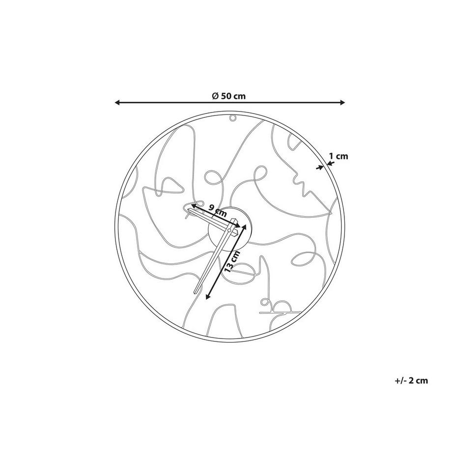 Beliani Orologio da parete en Ferro Moderno MENTON  