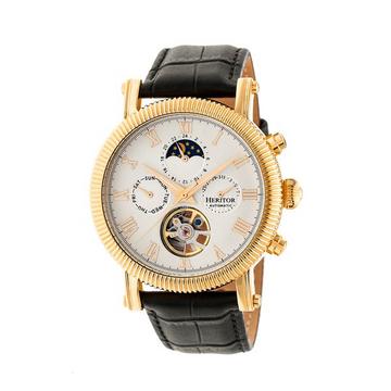 Montre Heritor Automatique Winston Semi-Squelette en Cuir