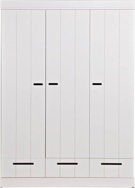 mutoni Armoire Connect 3 portes 3 tiroirs, pin blanc (FSC)  