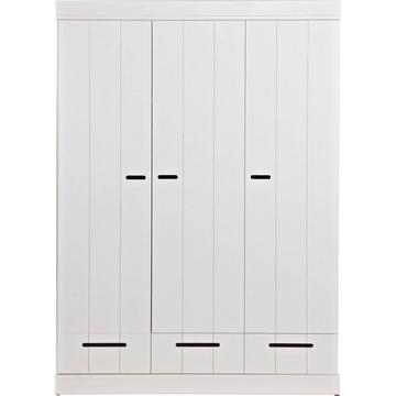 Armoire Connect 3 portes 3 tiroirs, pin blanc (FSC)