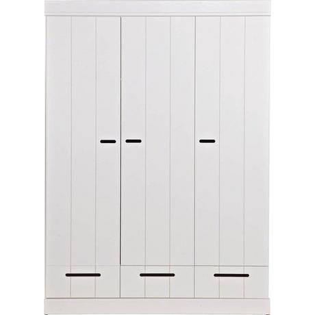 mutoni Armadio Connect 3 ante 3 cassetti Pine White (FSC)  