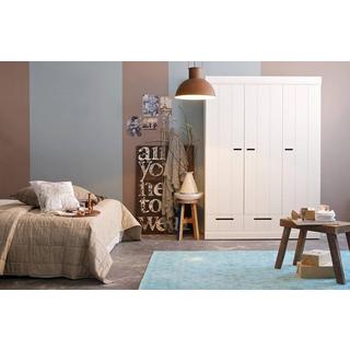 mutoni Armoire Connect 3 portes 3 tiroirs, pin blanc (FSC)  