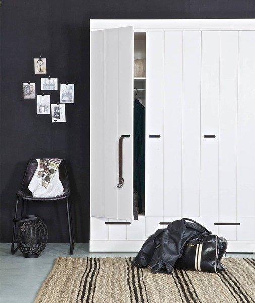 mutoni Armoire Connect 3 portes 3 tiroirs, pin blanc (FSC)  