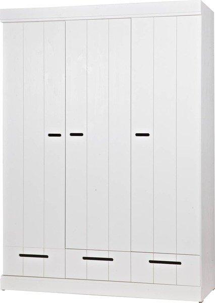 mutoni Armadio Connect 3 ante 3 cassetti Pine White (FSC)  