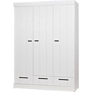 mutoni Kleiderschrank Connect 3-türig 3 Schubladen Kiefer FSC weiss  