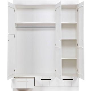 mutoni Kleiderschrank Connect 3-türig 3 Schubladen Kiefer FSC weiss  