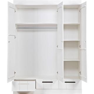 mutoni Armoire Connect 3 portes 3 tiroirs pin FSC blanc  