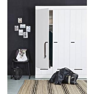 mutoni Armoire Connect 3 portes 3 tiroirs pin FSC blanc  