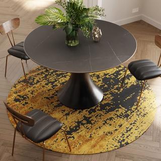 KARE Design Tapis Silja jaune rond 200  