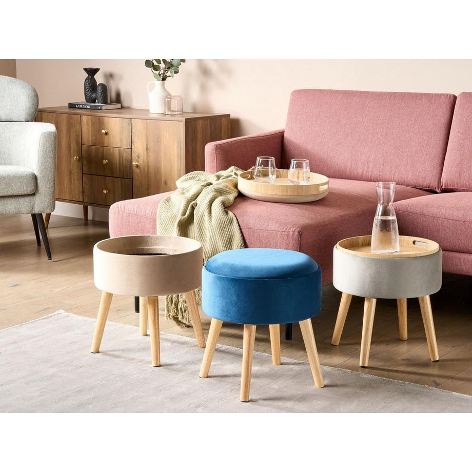 Beliani Hocker mit Stauraum aus Samtstoff Glamourös NEELY  