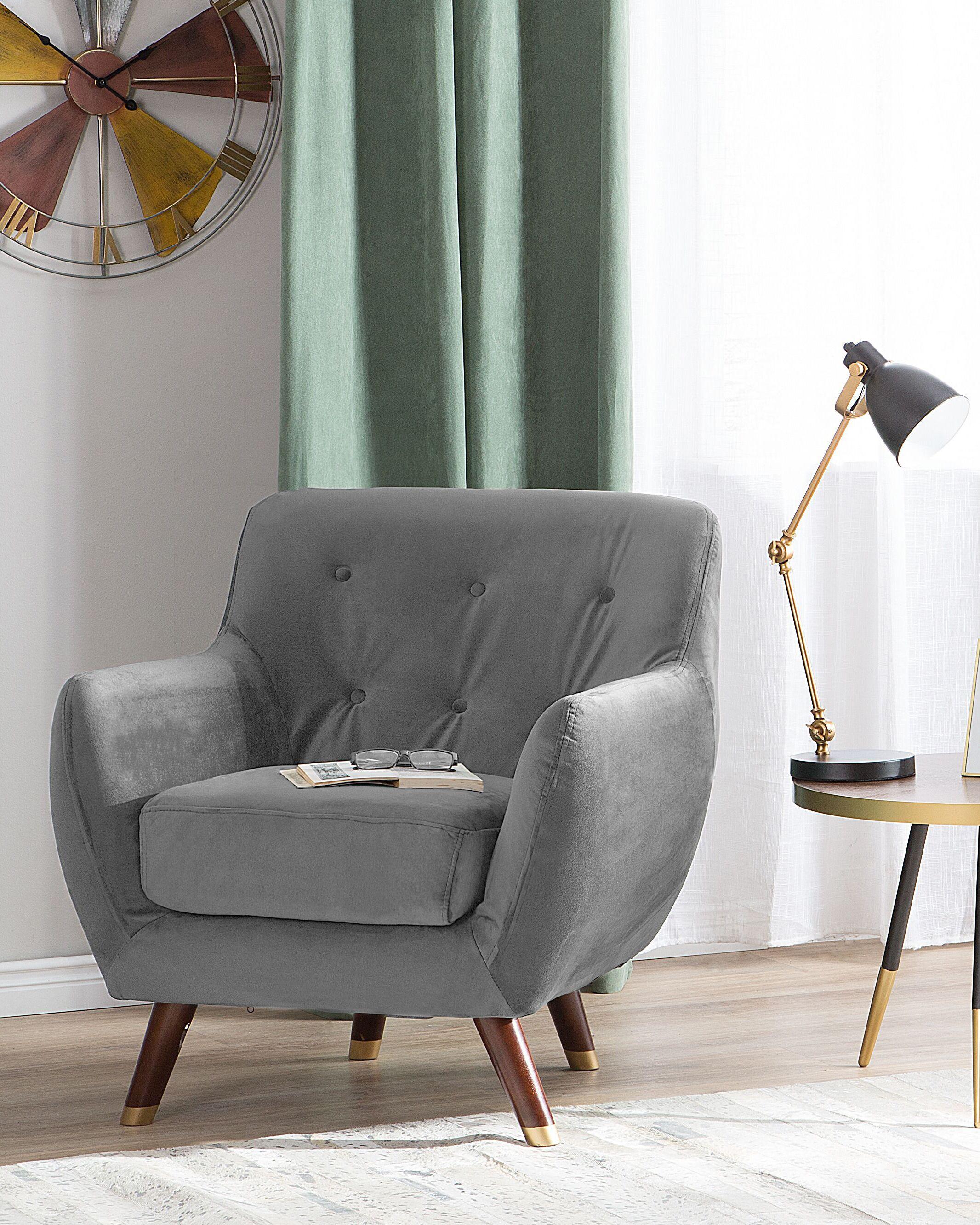 Beliani Fauteuil en Velours Glamour BODO  