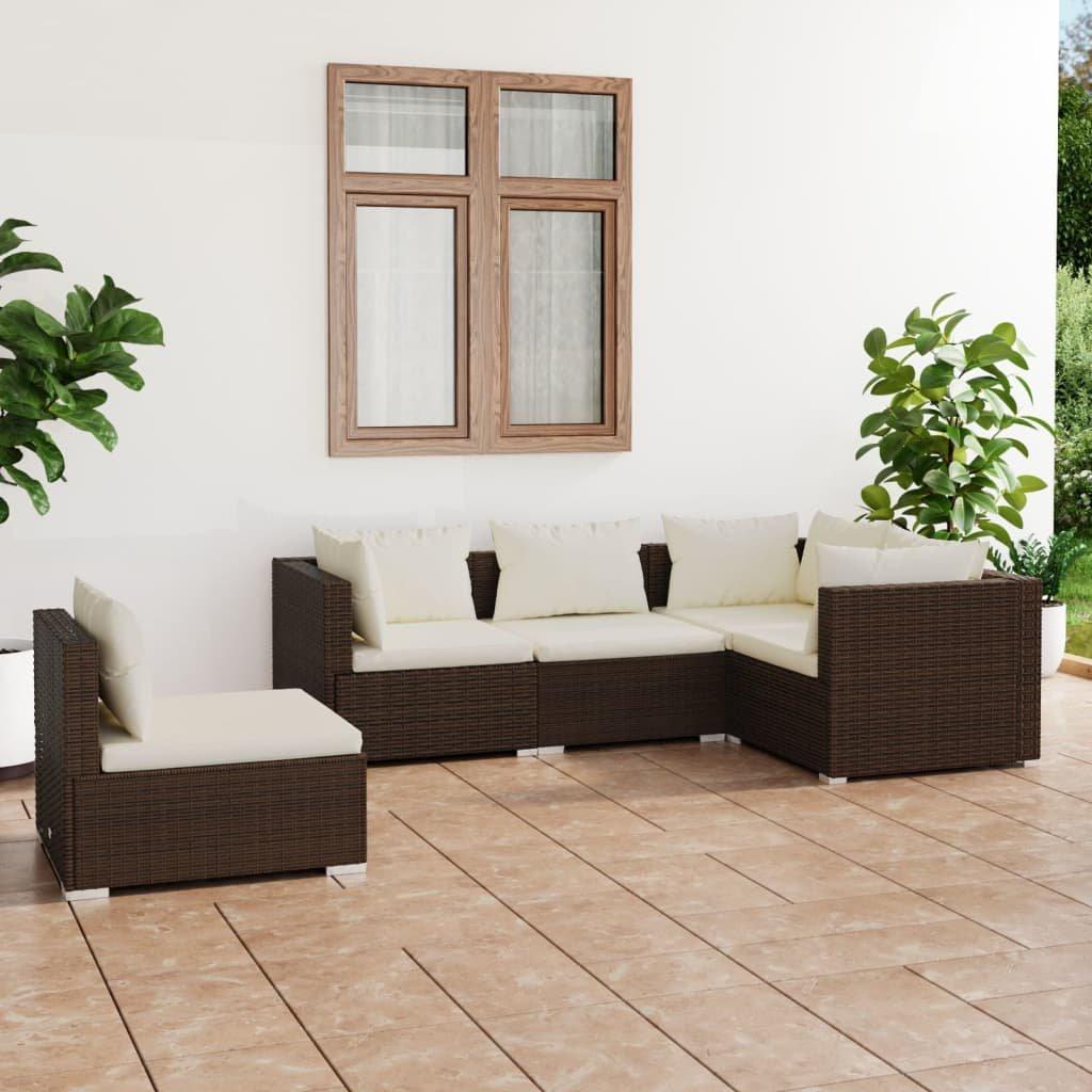 VidaXL set salotto da giardino Polirattan  