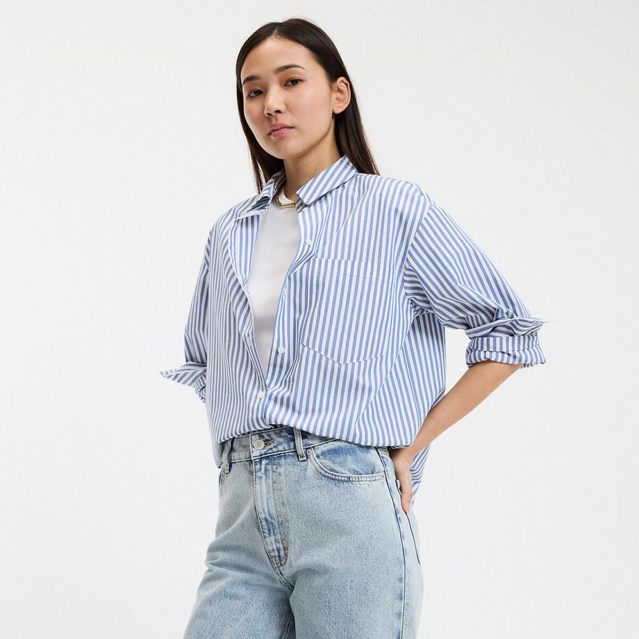 La Redoute Collections Gestreiftes Baumwollhemd  