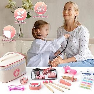 Activity-board  Mallette de médecin pour enfants, mallette de médecin pour enfants, jouet en bois avec stéthoscope, jeu de rôle pour enfants 