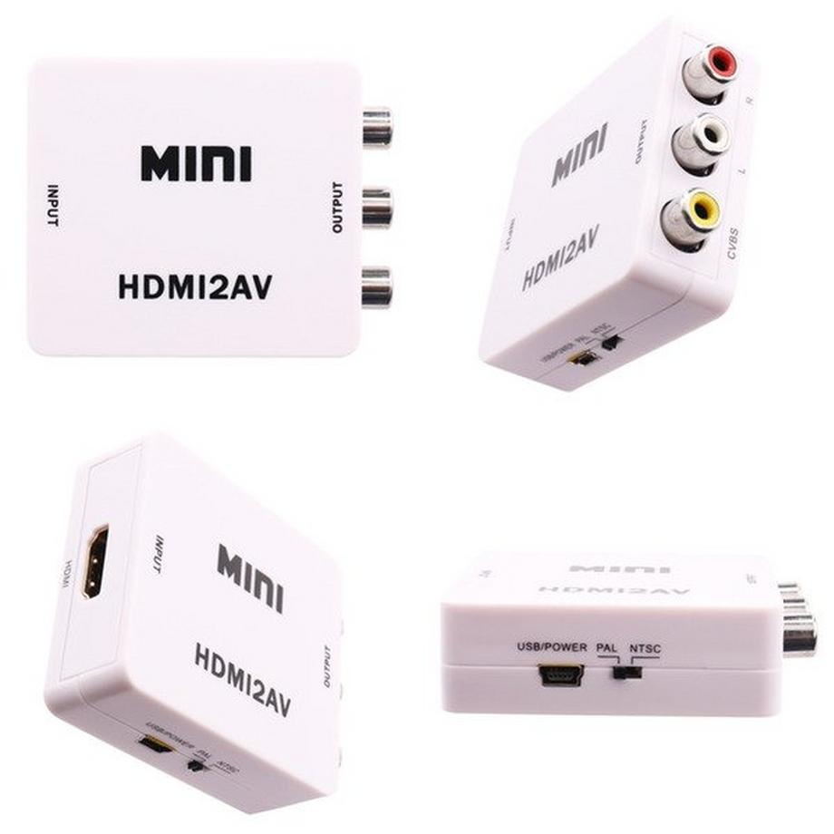 eStore  Adattatore per convertitore video da HDMI ad AV - bianco 