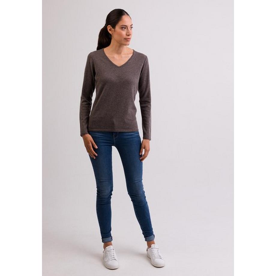CASH-MERE.CH Pullover Cashmere Scollo a V  