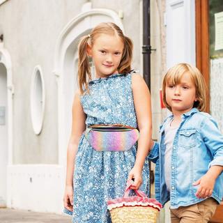 Only-bags.store Kinder Glitzer Sporttasche mit Lederimitat  