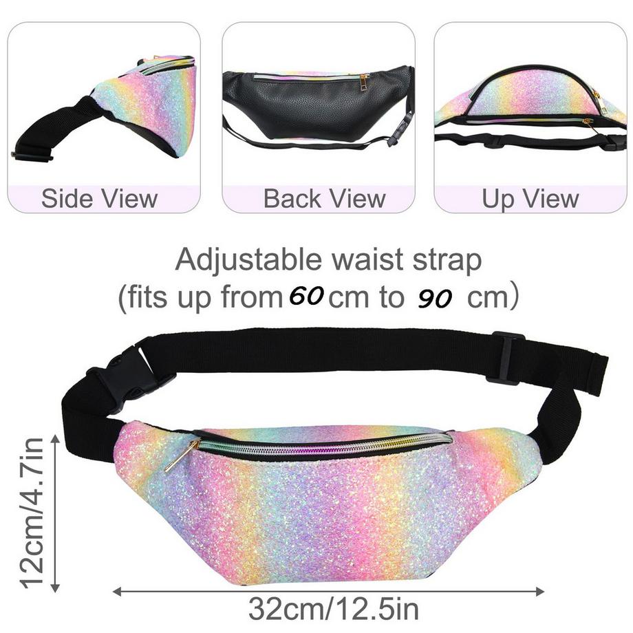 Only-bags.store Sac de sport à paillettes pour enfants avec similicuir  