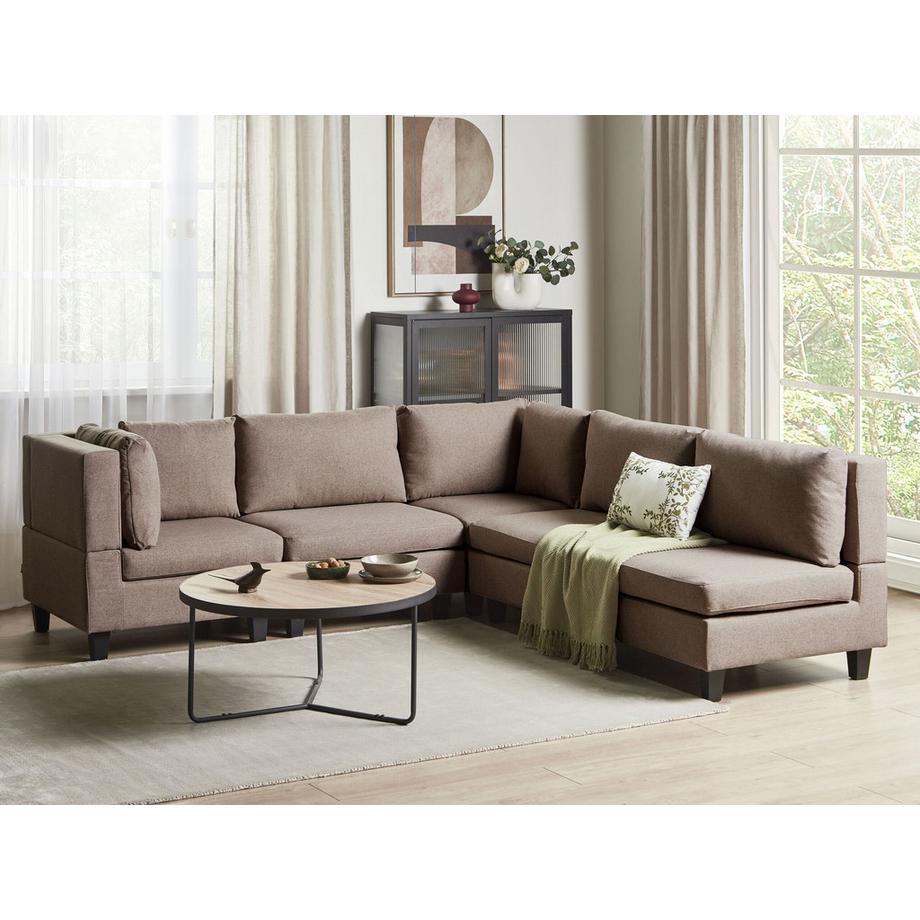 Beliani Canapé d'angle en Tissu  UNSTAD  