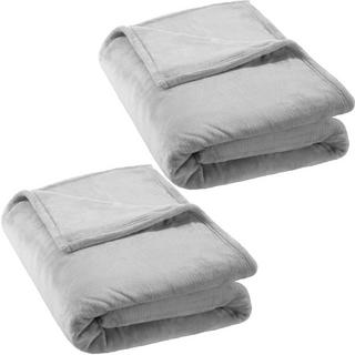 Tectake Lot de 2 plaids polaires  