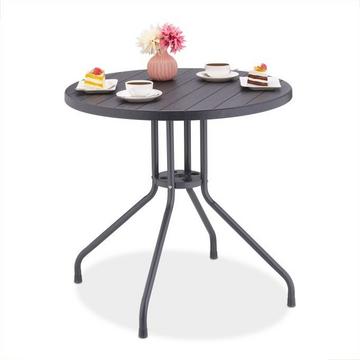 Table de jardin aspect bois gris