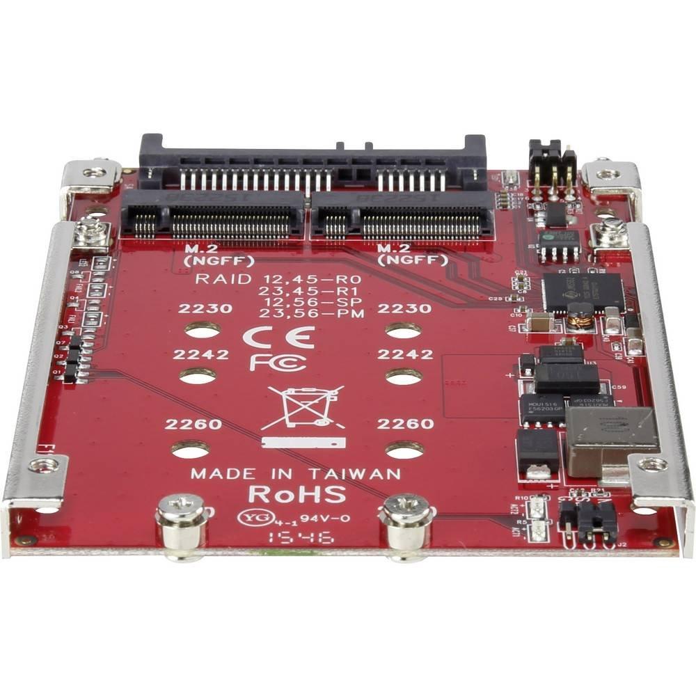 Renkforce  Renkforce Contrôleur RAID matériel pour 2x SSD M.2 NGFF avec cadre de montage 6 ,35 cm (2 ,5″ ) 