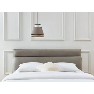 Vente-unique Suspension scandinave cannage- Naturel et Taupe - D.35 x H.120 cm - KLAUS  