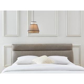 Vente-unique Suspension scandinave cannage- Naturel et Taupe - D.35 x H.120 cm - KLAUS  