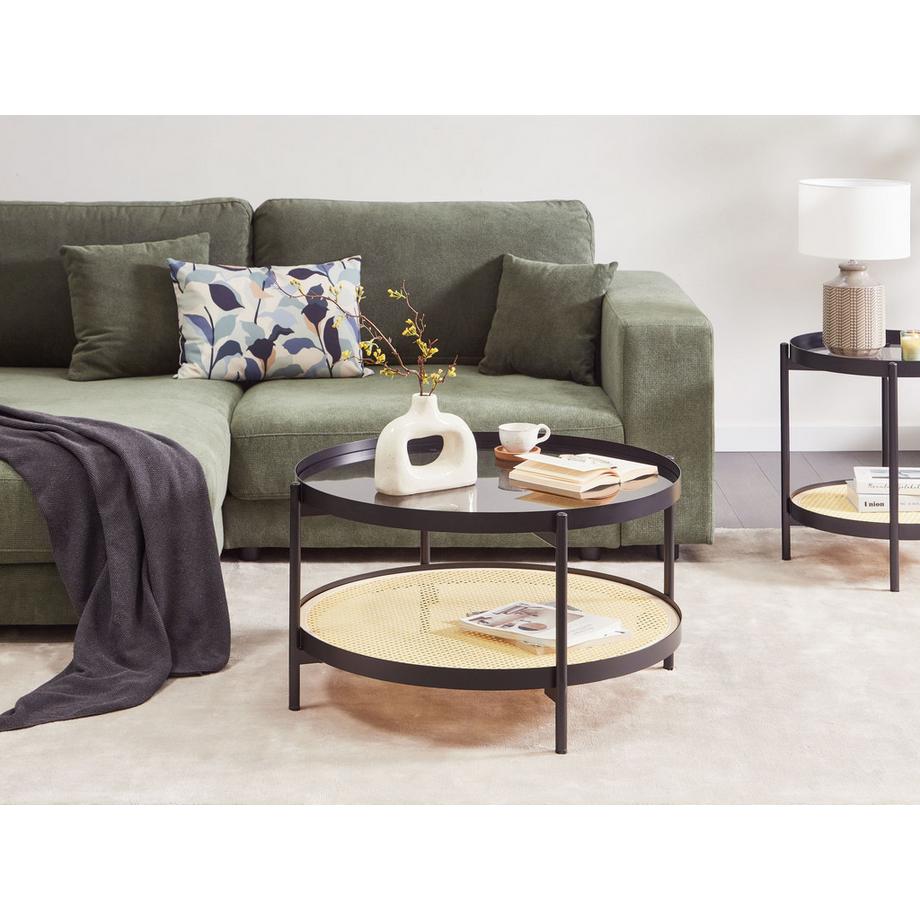 Beliani Table basse en Verre de sécurité Boho RENO  