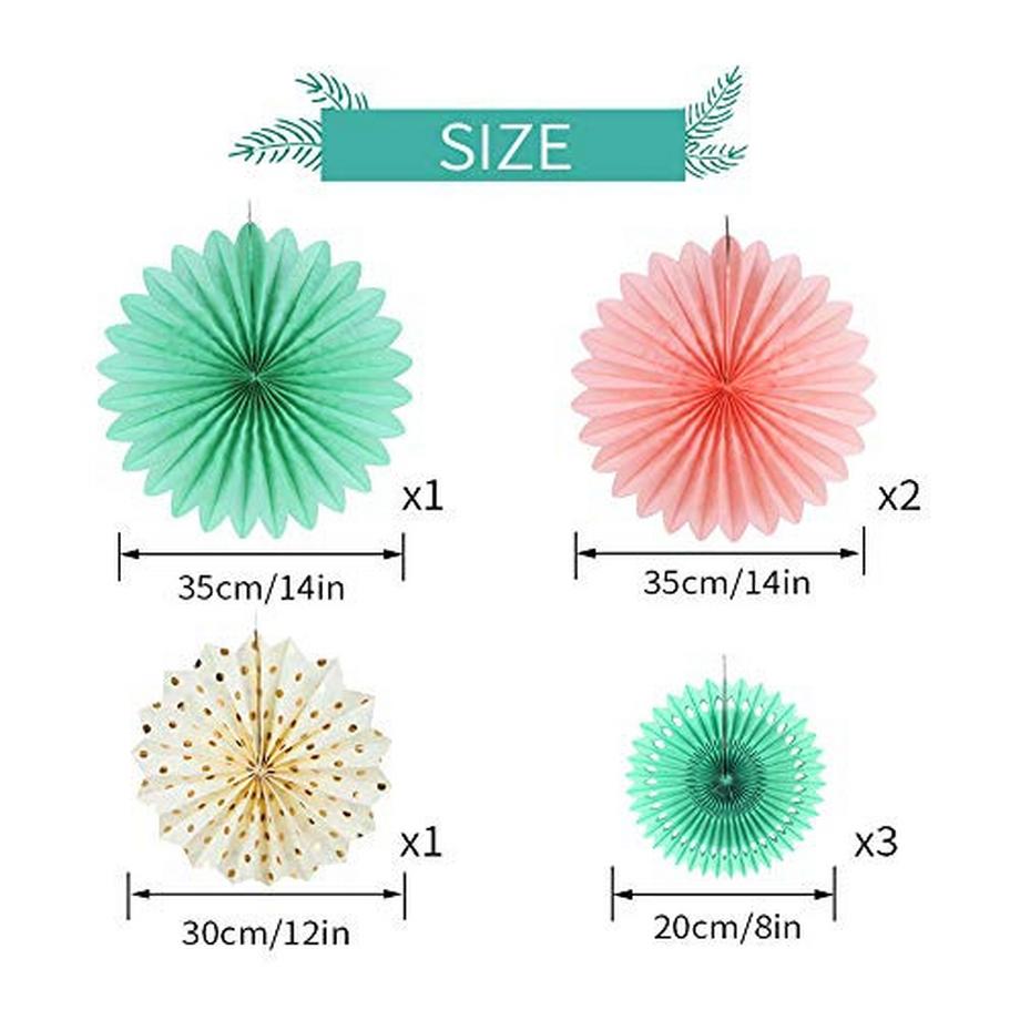 Alopini  Satz von 7 Papier Dekoration Fan Hochzeit Geburtstag Dekoration 