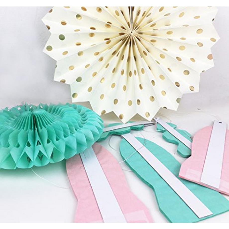 Alopini  Satz von 7 Papier Dekoration Fan Hochzeit Geburtstag Dekoration 