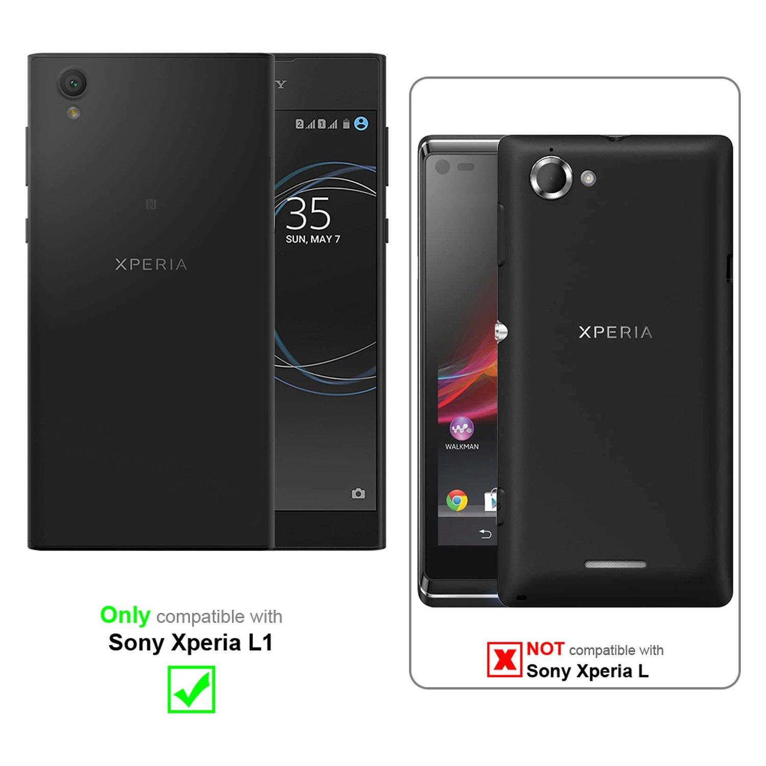 Cadorabo  Hülle für Sony Xperia L1 Standfunktion, Kartenfach 