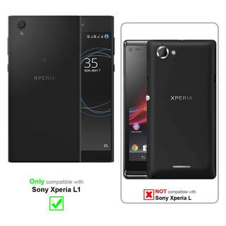 Cadorabo  Hülle für Sony Xperia L1 Standfunktion, Kartenfach 