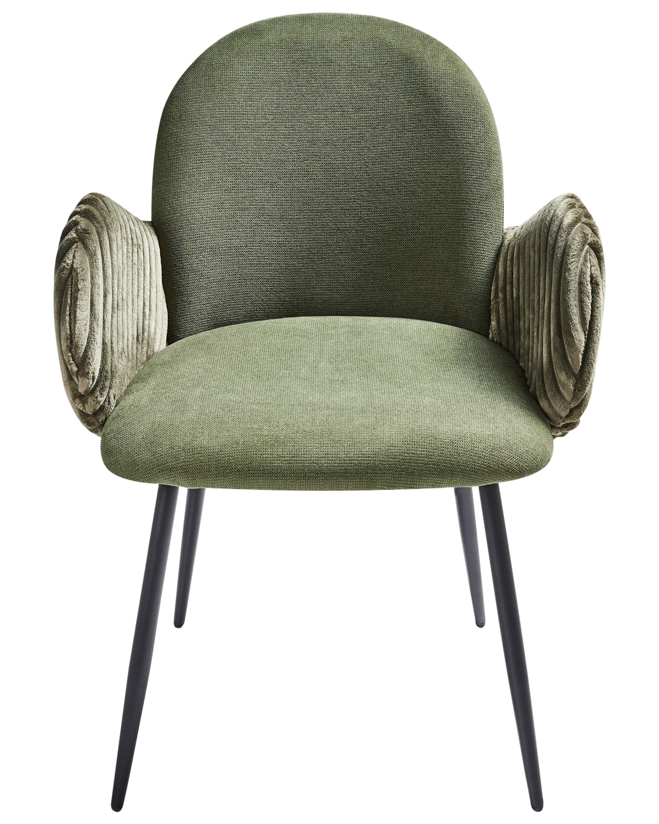 Beliani Lot de 2 chaises de salle à manger en Tissu Rétro AMITY  