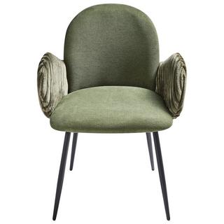 Beliani Lot de 2 chaises de salle à manger en Tissu Rétro AMITY  